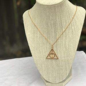 Gold Harry Potter Deathly Hallows Necklace