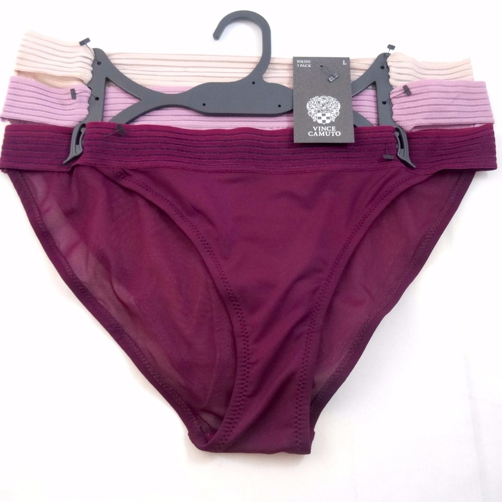 Vince Camuto Bikinis 3 pack Large Burgandy Mauve