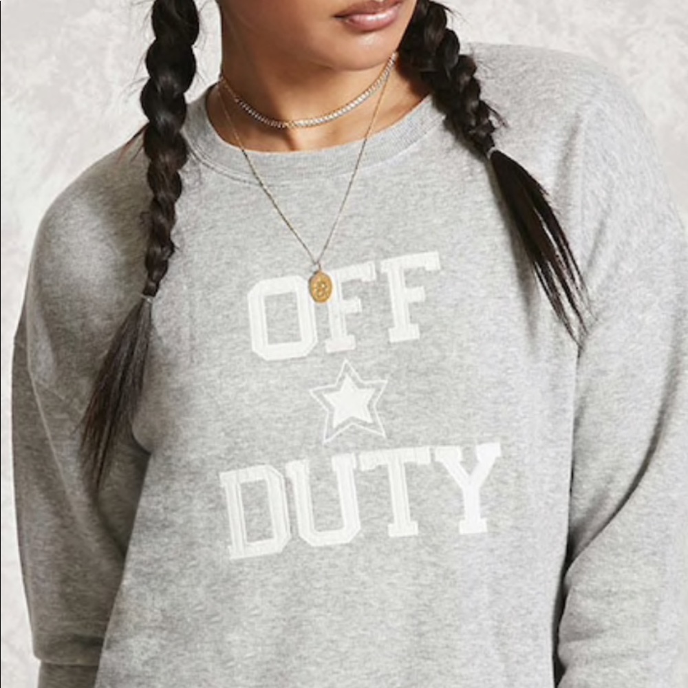 Soft fleece grey cropped sweatshirt