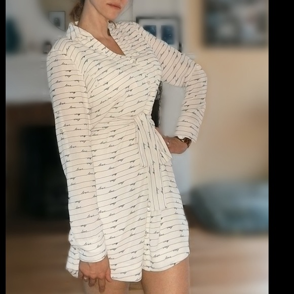 Express Portofino Love blouse shirt dress & belt S - Picture 3 of 4