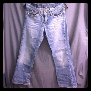 Lucky Brand distressed straight leg crop jeans