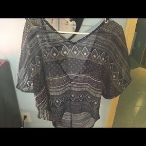 Sheer pull over shirt