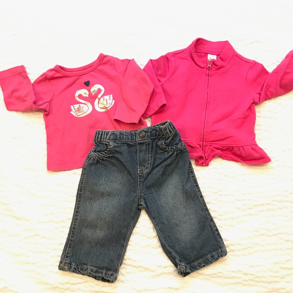 Girl's Sweet 3-Piece Jeans Outfit