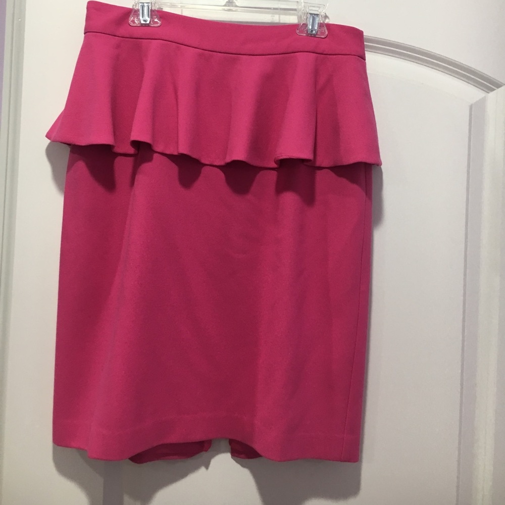 Pink peplum skirt