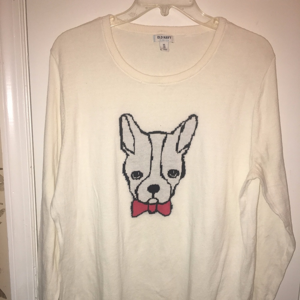 Sweater with cute Boston Terrier face