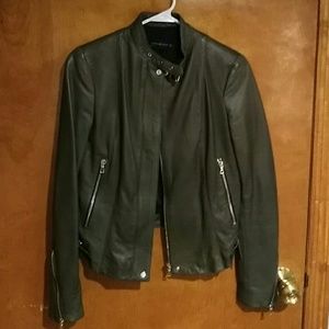 Zara lamb skin leather jacket