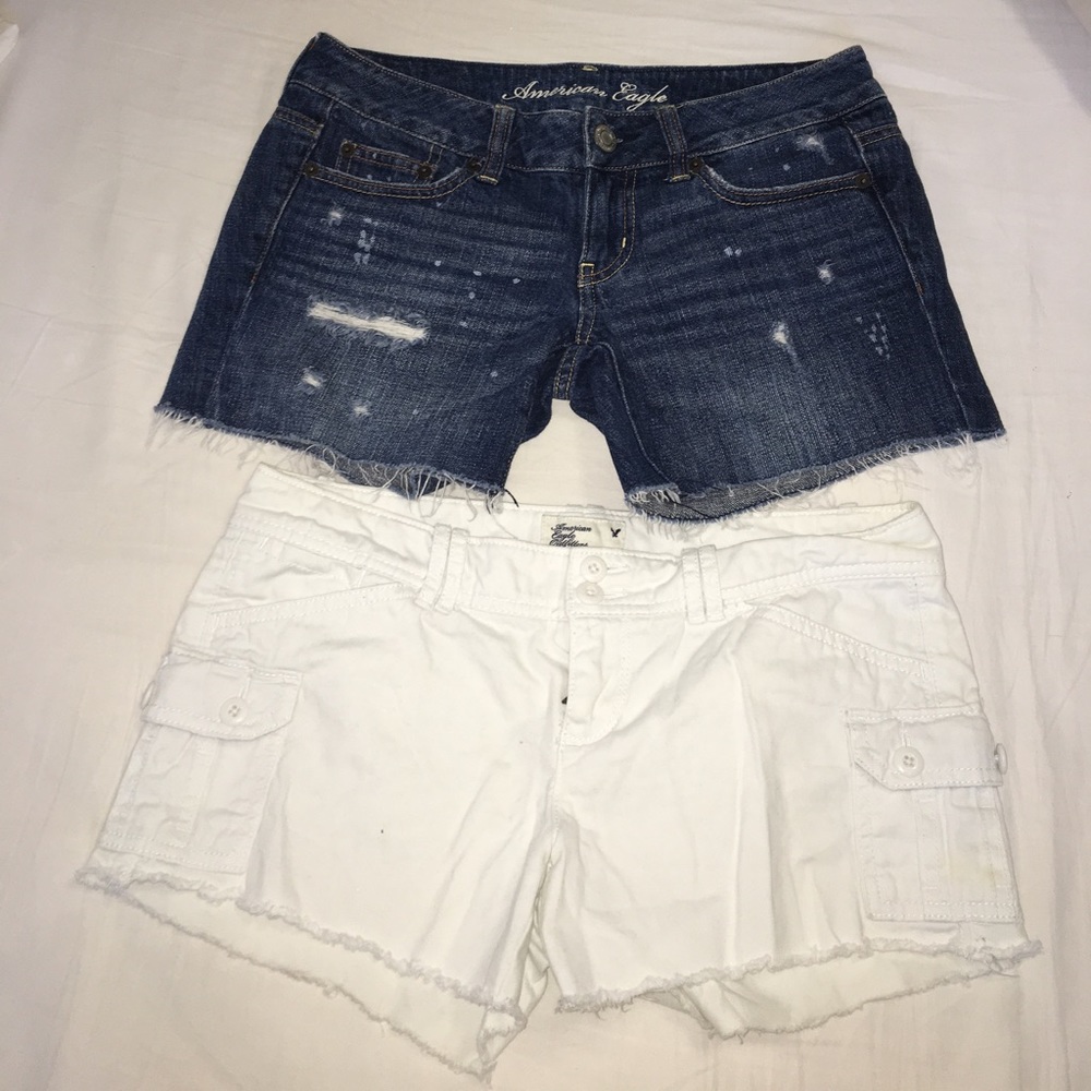 White denim shorts