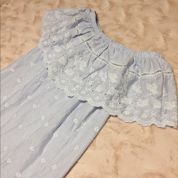 Over the Shoulder Eyelet Flutter Dress - Picture 4 of 7