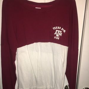 Victoria's Secret Maroon & white A&M long sleeve