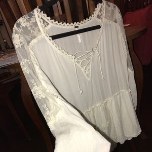 One of a kind Free People embroidered blouse!