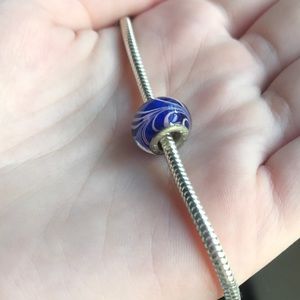 Blue pandora bead