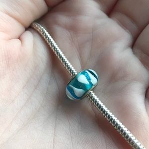 Blue pandora bead