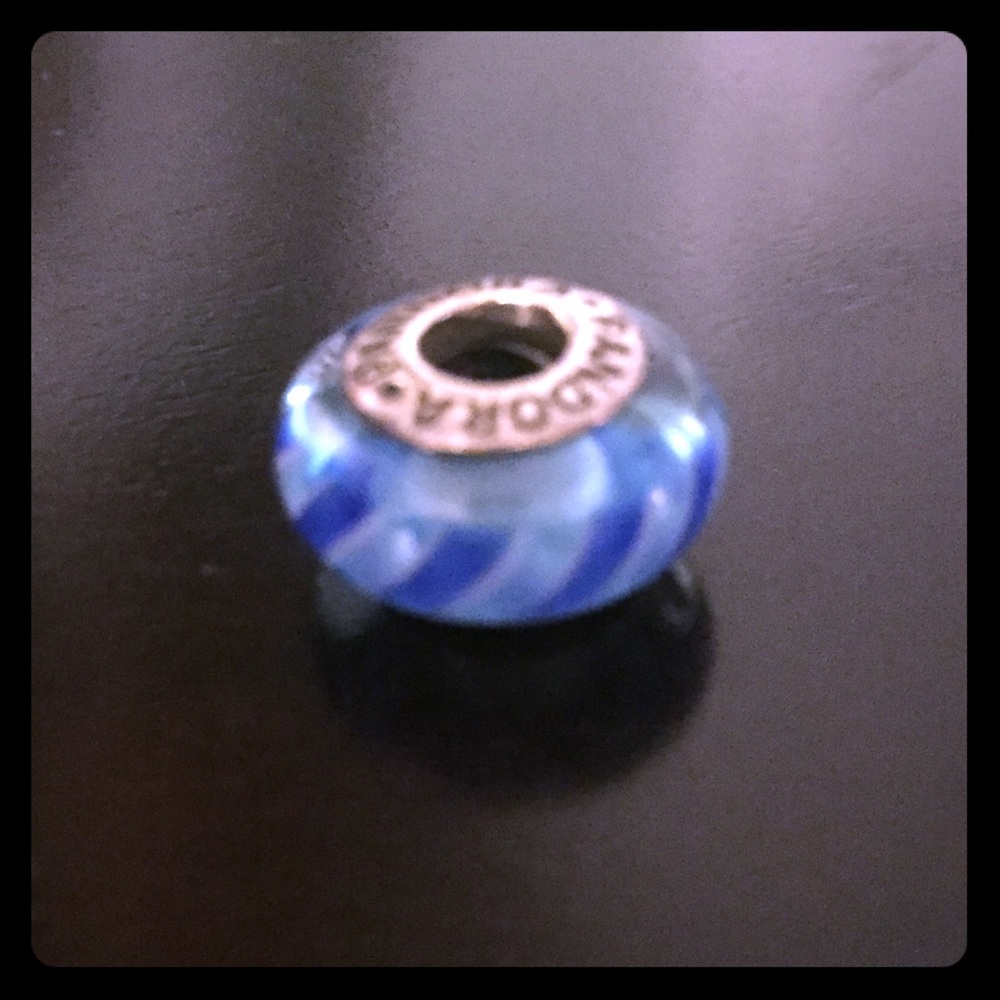 Pandora blue glass bead