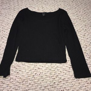 Forever 21 Black Long Sleeve Crop Top