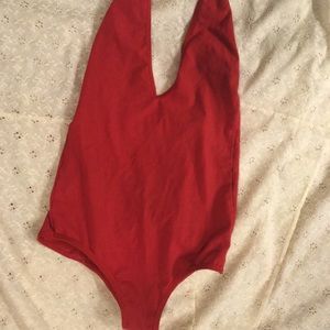 Halter bodysuit leotard
