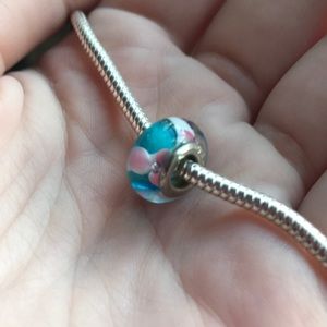 Aqua blue pandora bead