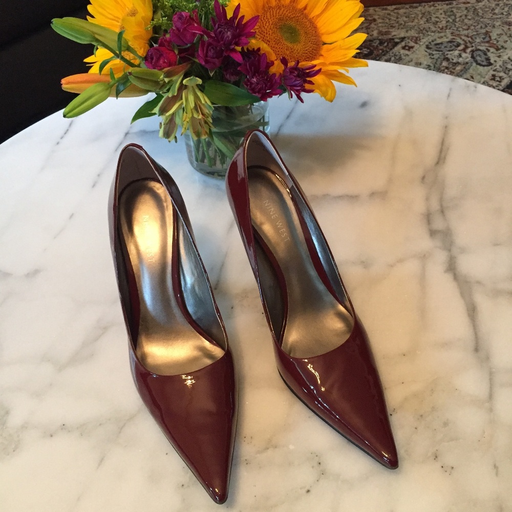 Nine West - Dark Red Patent Pumps