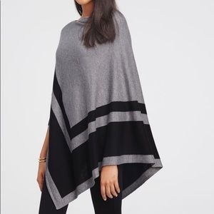 Gray and black poncho/ Ann Taylor