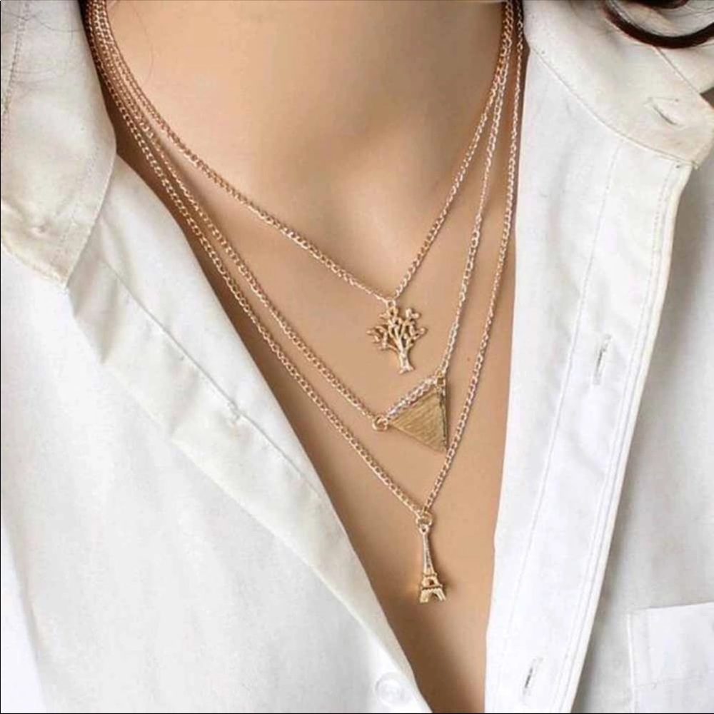 💰Necklace multi layered tree necklace