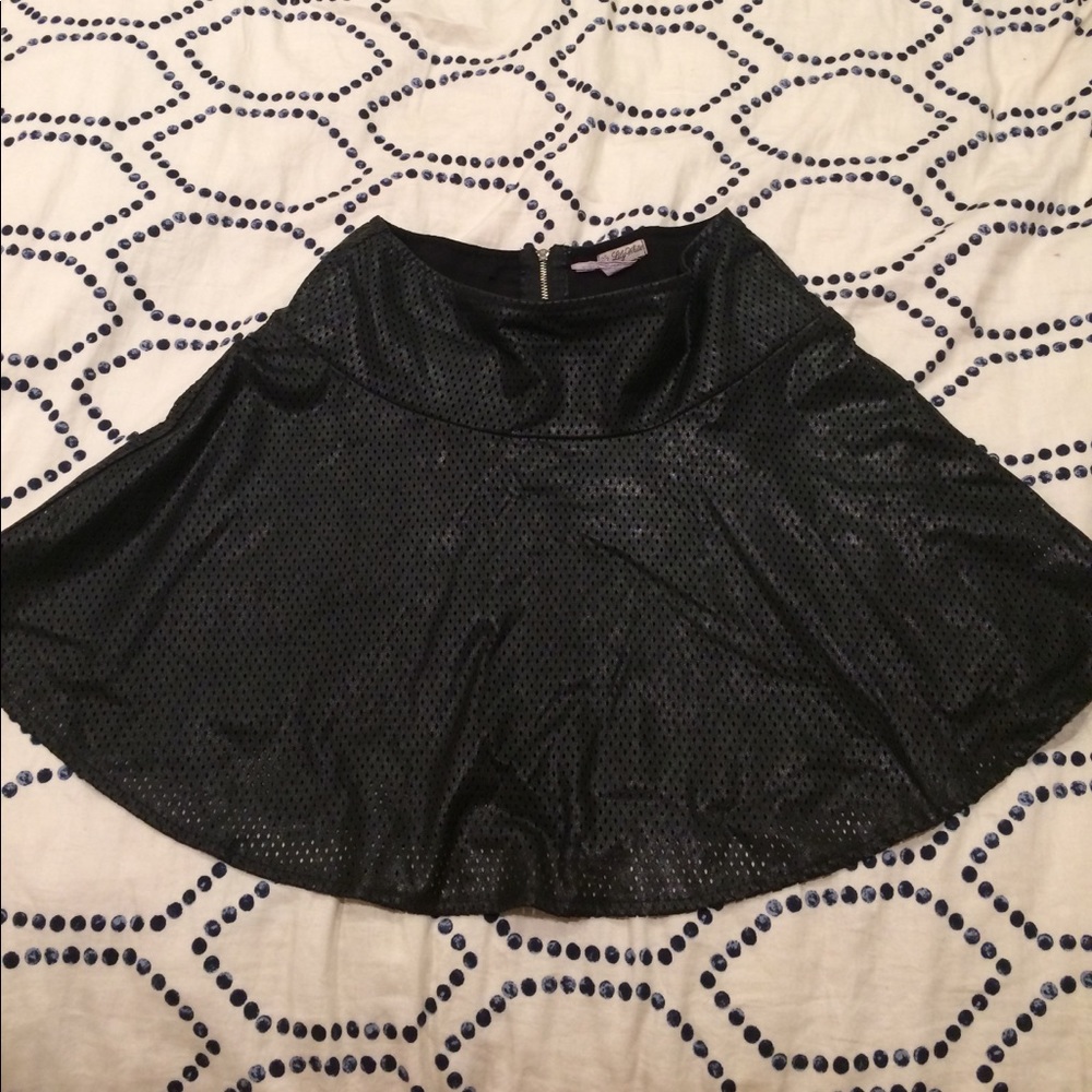 Black leather skirt