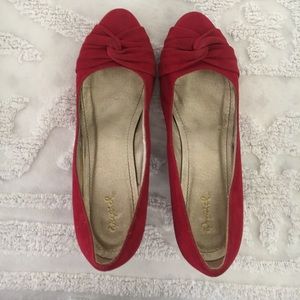 Red suede heels from mid cloth