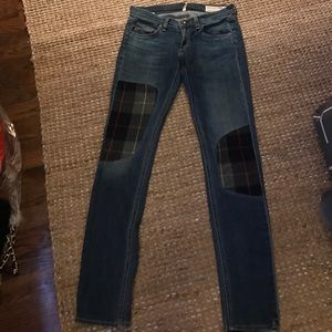 Rag and Bone flannel patch jeans