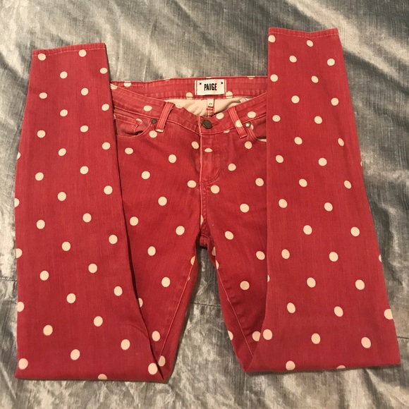 Paige Denim Polka Dot Stretch Jeans - Picture 1 of 2