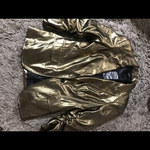 Bebe gold metallic blazer size 6
