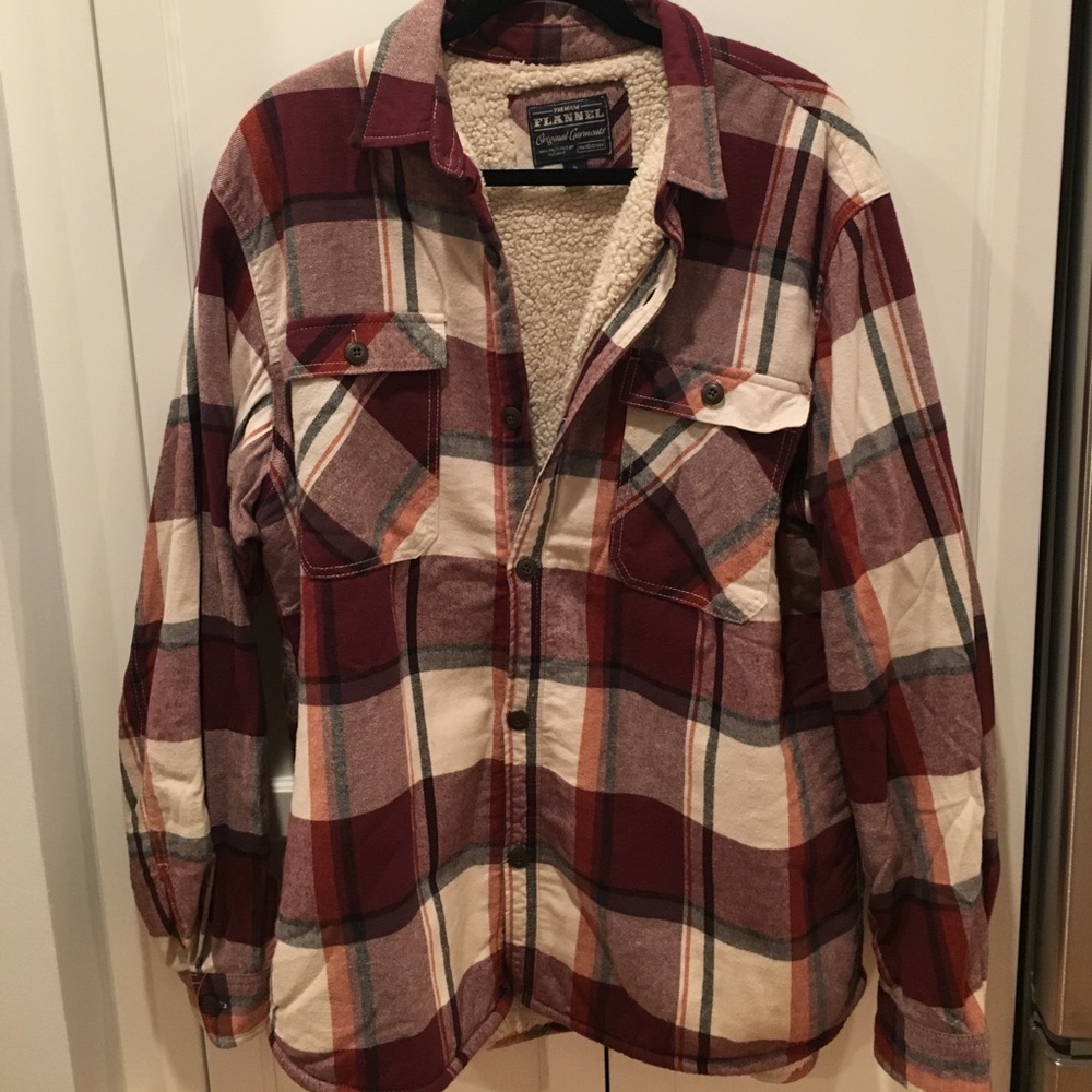 Sherpa lined red plaid flannel!