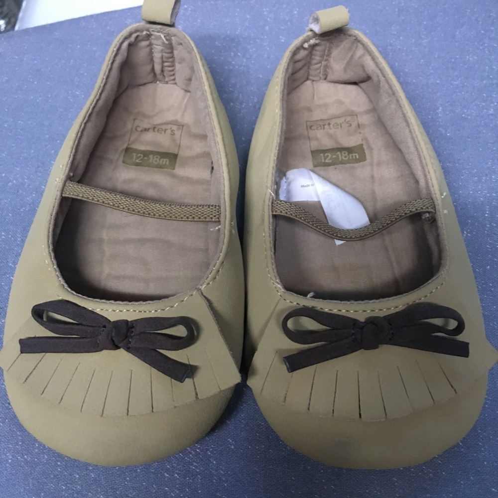 Carter's tan moccasins for 12-18M