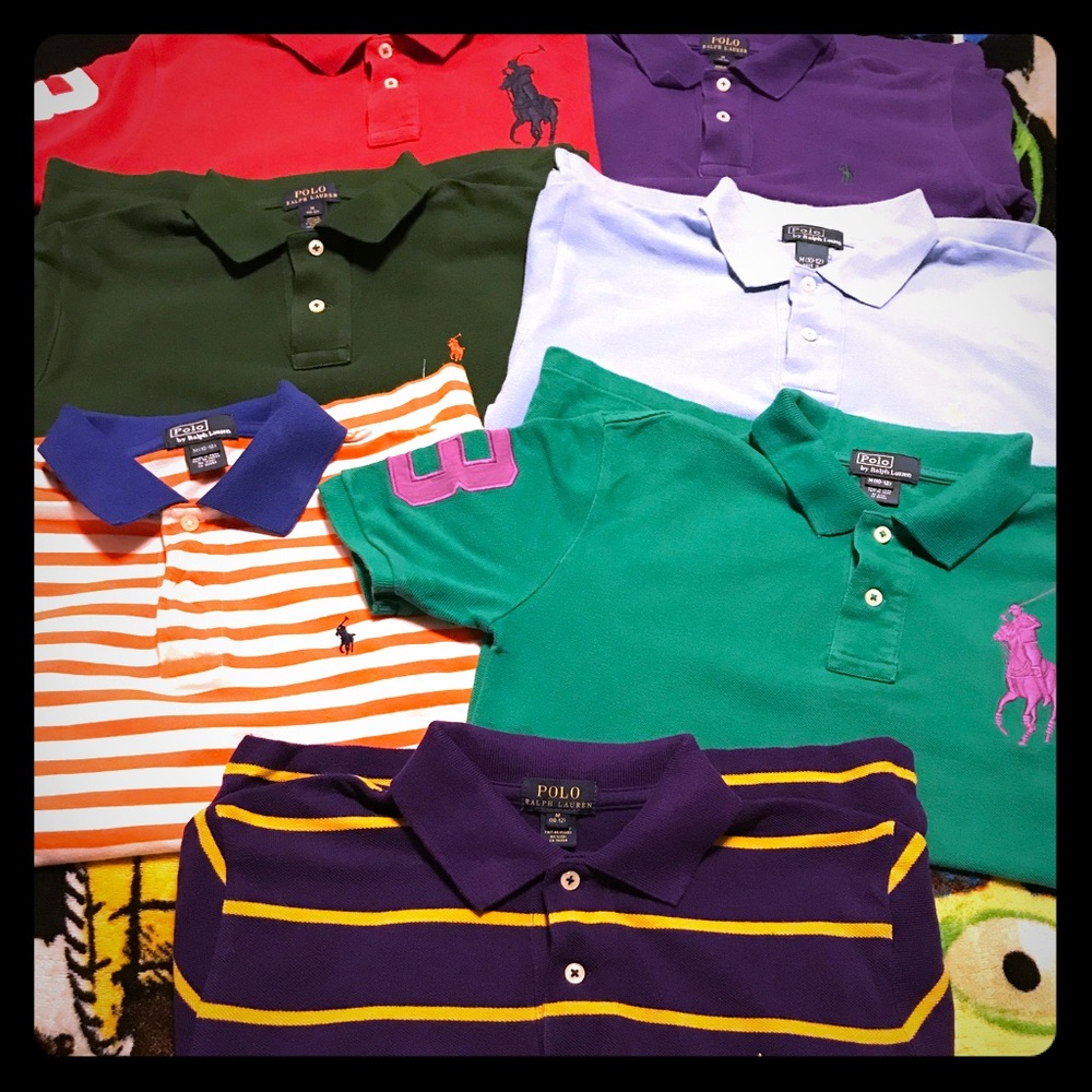 7 Ralph Lauren polos size 10-12