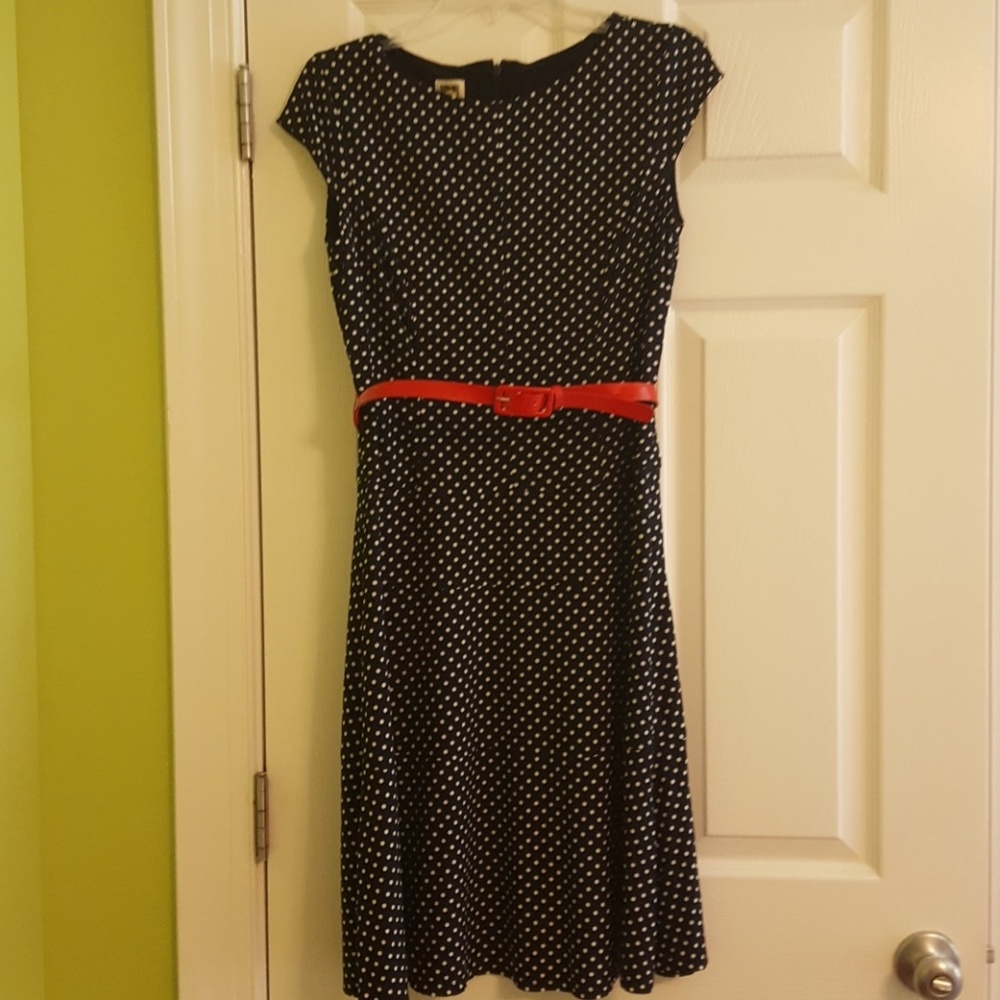 Anne Klein Polka Dot Midi Dress