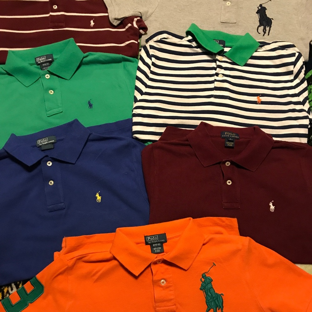 7 Ralph Lauren polos size 10-12
