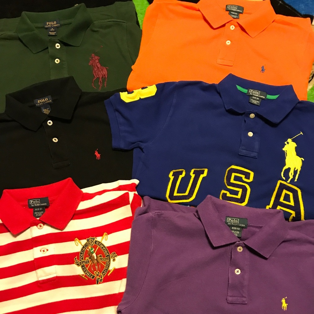 6 Ralph Lauren polos size 10-12