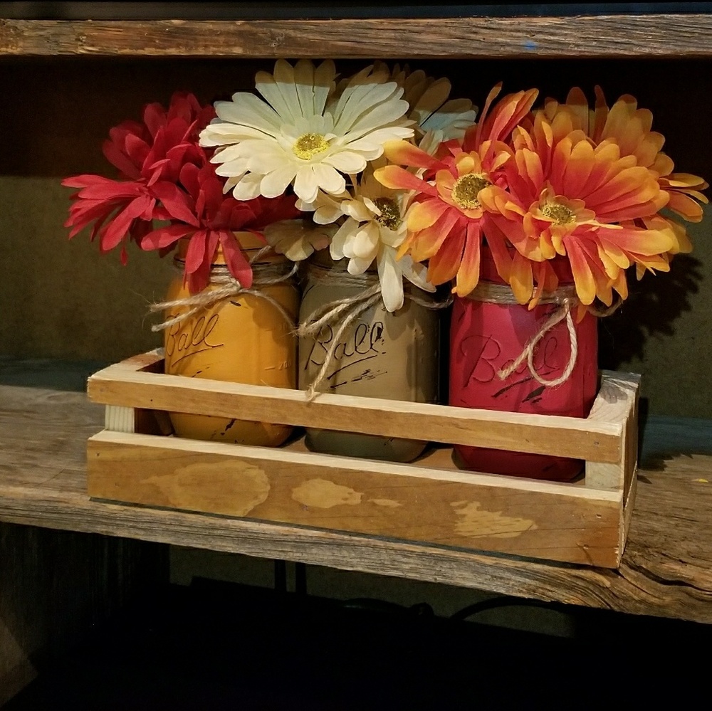Fall jar centerpiece