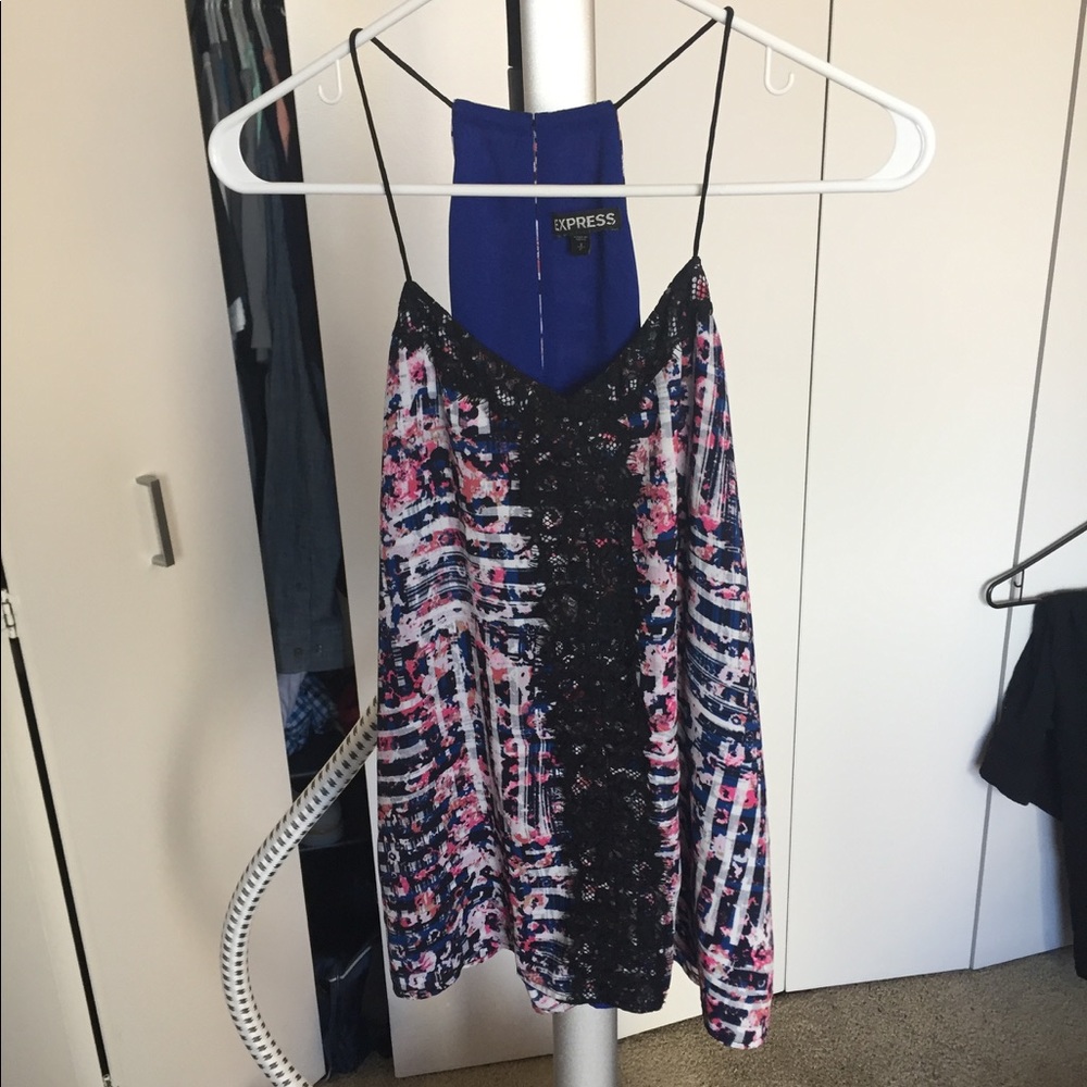 Multi colored spaghetti strap tank - size S