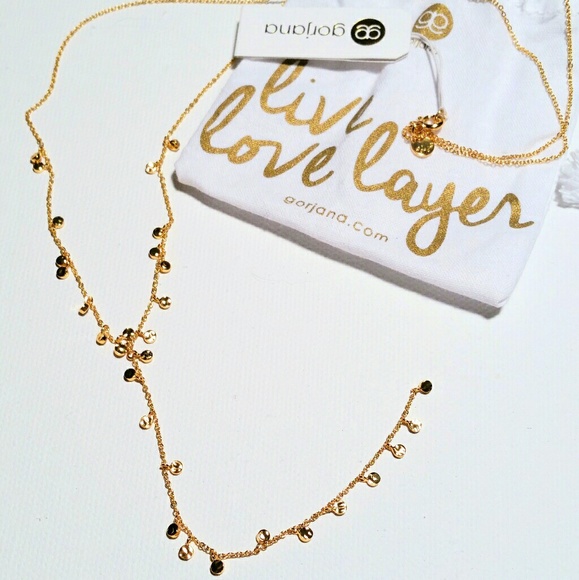 Gorjana Jewelry - Gorjana 18k Gold Plated Y Chain w/Disk Charms