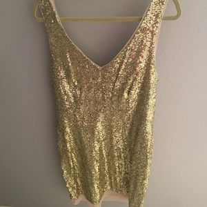 Bisou Bisou gold sequin dress size 14