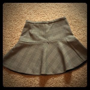 Plaid Gray jcrew pencil flare skirt! Super fun!