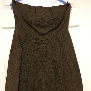 J. Crew brown crepe strapless dress size 8