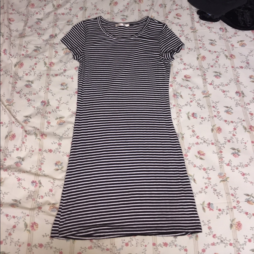 black & white striped body con