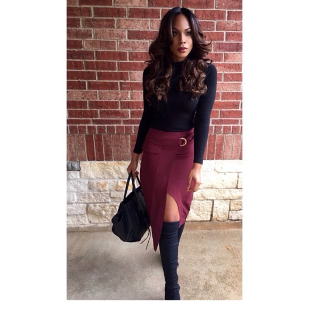 Double ring midi skirt