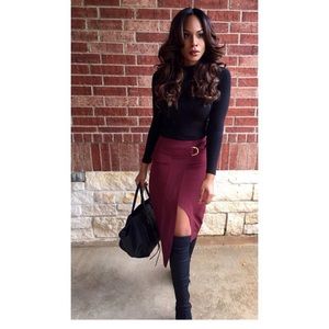 Double ring midi skirt