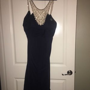 Adrianna Papell navy deep beaded dress