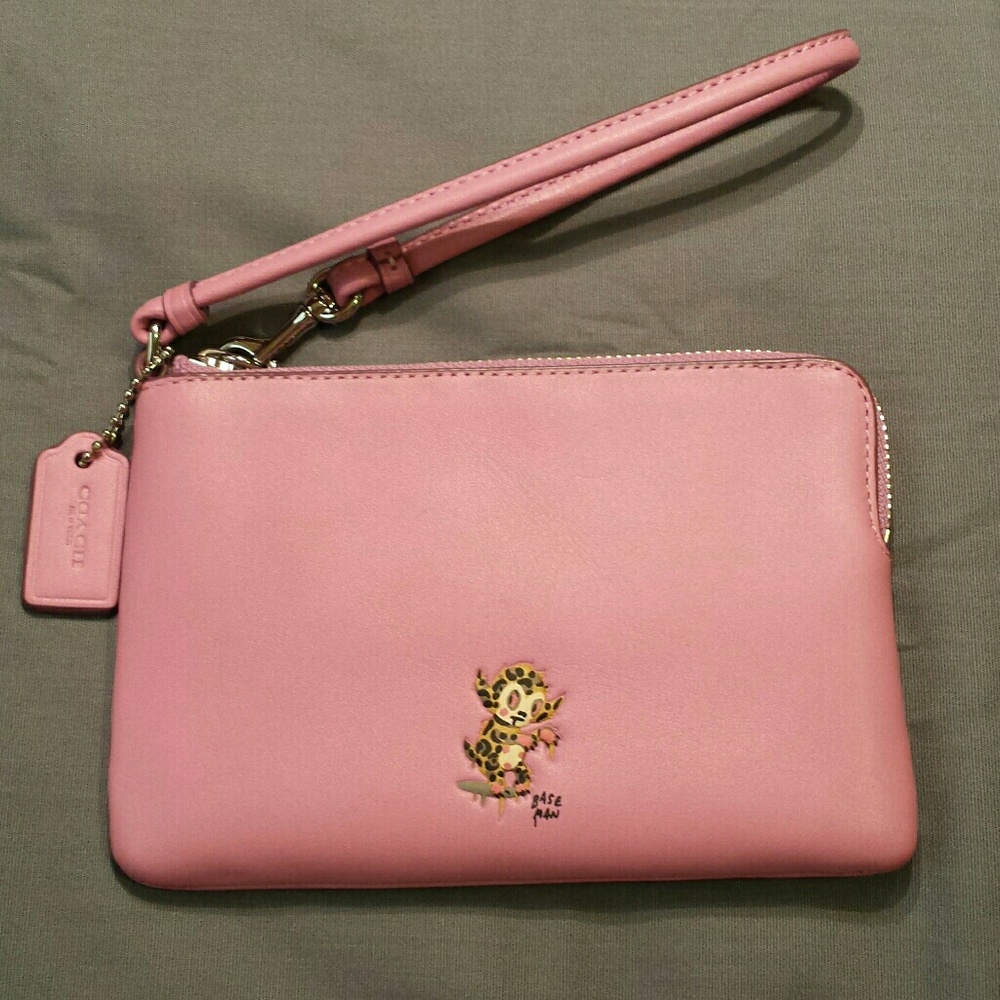 COACH Baseman Buster Le Fauve Wristlet NWT