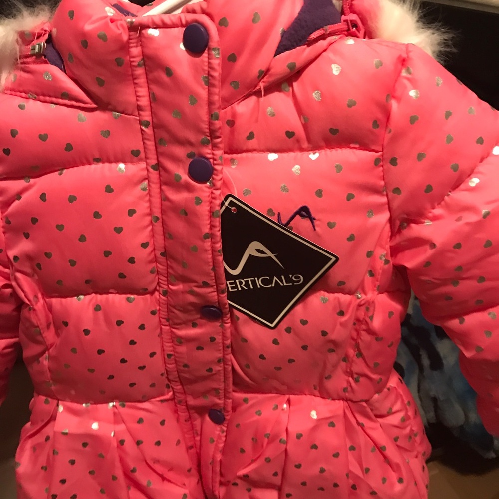 Pink with sparkles girls coat