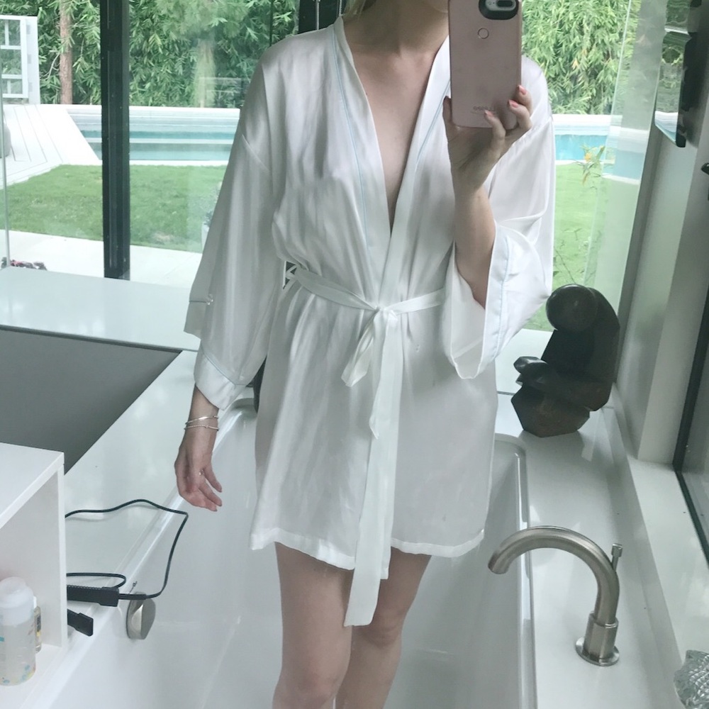 Bridal satin dressing gown