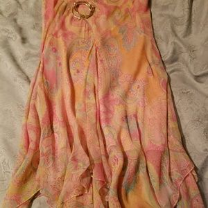 Ralph Lauren pink and orange print skirt