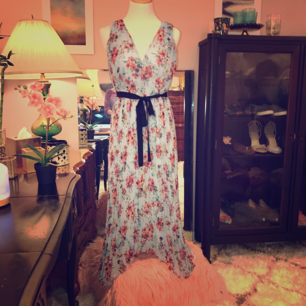 Likely Accordion Pleated Floral Dress 4