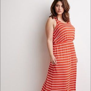 Red & White Maxi Dress